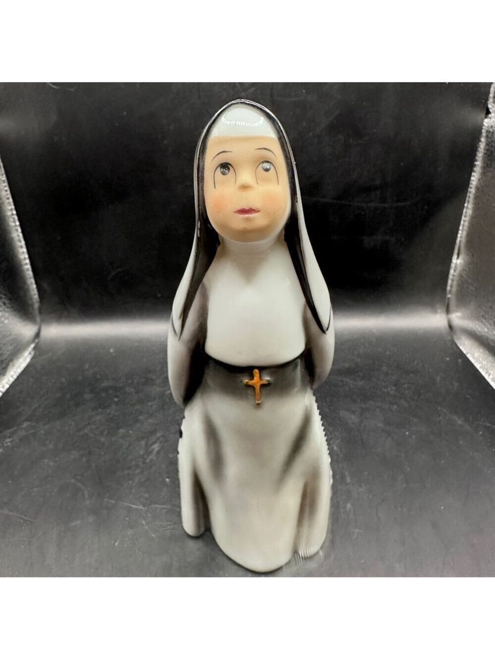 Vintage 1950's George Lefton Porcelain Nun Figurine Japan Hand Painted KW1428